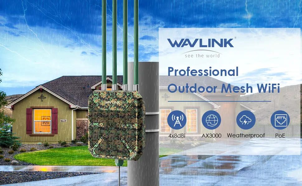 WAVLINK WiFi6 Outdoor Access Point/AX3000 Long Range Outdoor WiFi Mesh Extender - Image 6